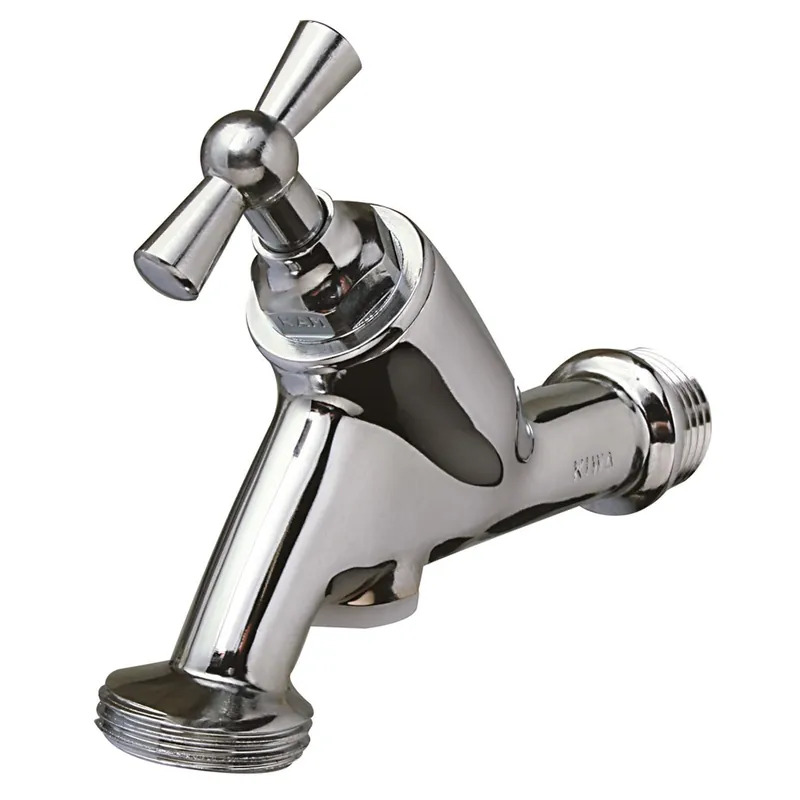 Raminex beluchterkraan met keerklep, 1/2" x 3/4", 2x buitendraad, krukbediening, chroom, excl. slangwartel 11006 Nieuw