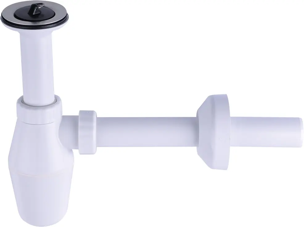 Solar plugbekersifon 5/4x32mm met muurbuis kunststof wit, incl. rozet Laatste Kans