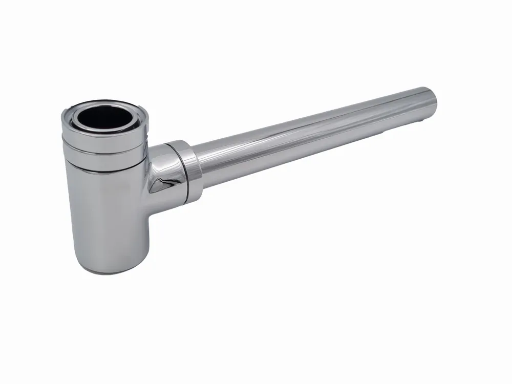 Solar Plus luxe bekersifon 1 1/4" chroom, laag model. Inclusief muurbuis en rozet chroom Koop Vandaag