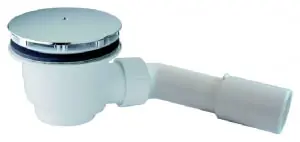 Solar Plus, douchebaksifon 90mm met afneembare chromen deksel, PP, met 50 + 40mm afvoer Premium