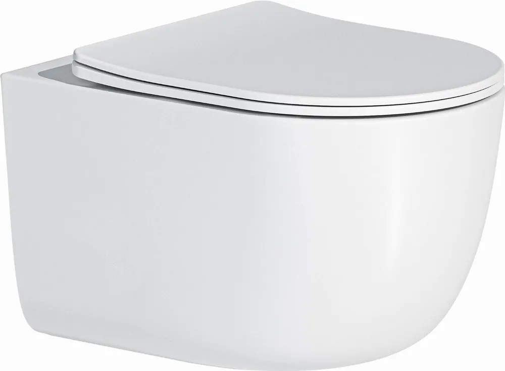 Seizoensaanbieding Solar Fjord wandcloset rimless 53cm met softclose en quick release zitting wit 07-11216-GW