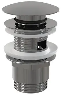 Betrouwbaar Solar Pop-up, wastafelafvoerplug, 1/4‘‘ met Up&Down, clicker sluitmechanisme en overloop, messing, chroom-look