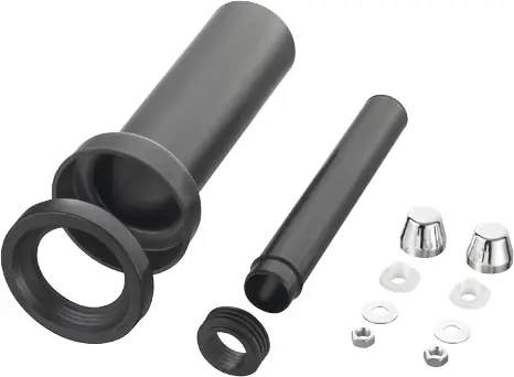 Solar universele PE verlengset of vervangingsset voor inbouwreservoirs. Aanvoerbuis 45x300mm, afvoerbuis 90x300mm en bevestiging. Gratis Retour