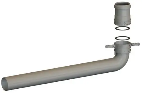 Beperkte Voorraad Burgerhout MiniFlex koppelset 60mm 90° l=595mm MiniFlex verlengde bocht 400470336