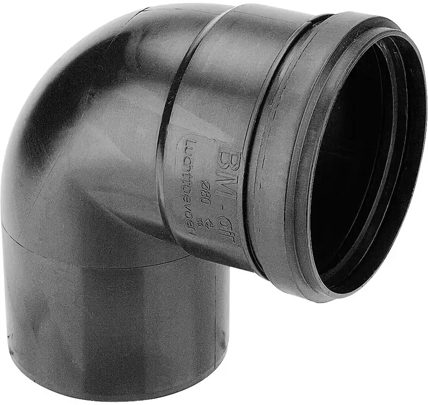 Burgerhout Twinline air luchttoevoerbocht 80mm 90° PP zwart 400452016 Rechtstreeks Van De Fabrikant