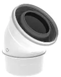 Burgerhout TwinSafe rookgasafvoerbocht 60/100mm 45º PP, concentrisch glad wit 400470876 Hoge Kwaliteit