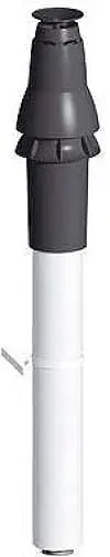 Lage Kosten Burgerhout Skyline dakdoorvoer concentrisch ø80/125mm kunststof pp lengte 1360mm zwart/wit 400452762
