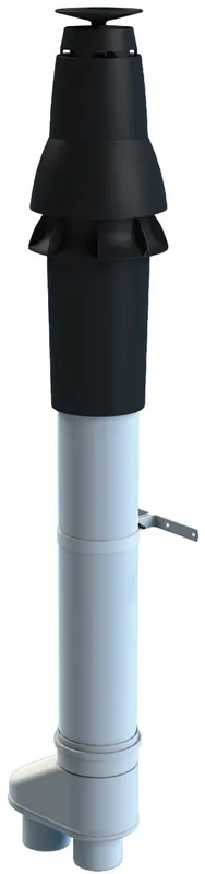 Op = Op Burgerhout Skyline dakdoorvoer parallel ø80/80mm kunststof pp lengte 1360mm zwart/wit 400452782