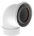 Burgerhout TwinSafe rookgasbocht 90° Ø60/100 mm concentrisch PP wit 400470875 Shop Nu