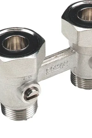 Beste Prijs Comap H-onderblok, recht, messing, vernikkeld, 3/4" binnendraad, M22, tweepijp, hartafstand 50mm, lengte 50mm