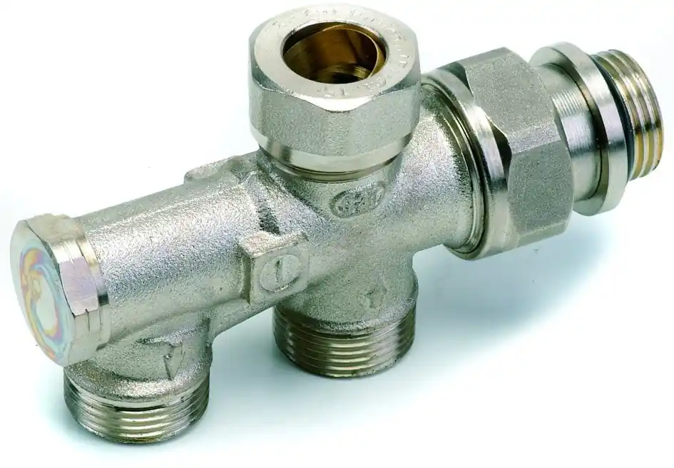 Gecertificeerd Comap onderblok 2-pijps recht 1/2" x M22 afsluitbaar h.o.h. 35 mm Sar 438922B
