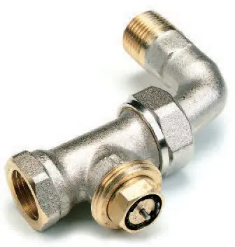 Comap voorinstelbare thermostatische radiatorkraan type R859C. 1/2" Recht met bocht. T.b.v. M28 kop Beperkt Aanbod