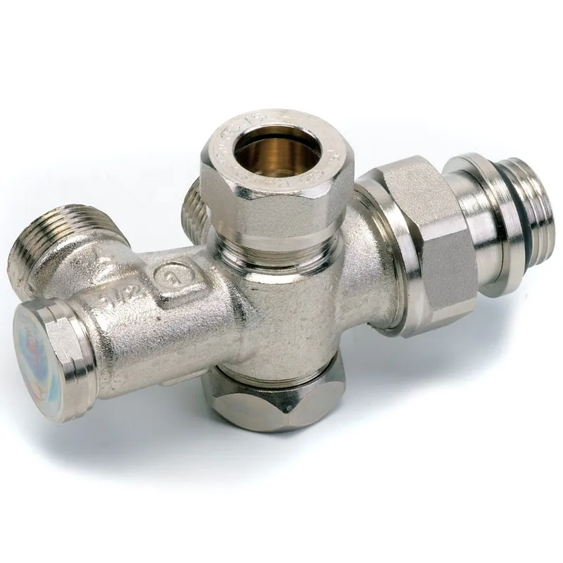 Comap zij- onderblok 2-pijps, 1/2" Haaks. Afsluitbaar en inregelbaar. Buisaansluiting M22. HOH 35mm Gereduceerde Prijs