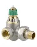 Danfoss Dynamic Valve 2-in-1 radiatorafsluiter 013G7720 Type RA-DV Dubbel haaks Links DN15 Direct Beschikbaar