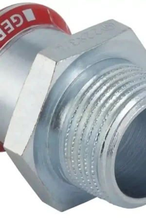 Geberit Mapress, Puntstuk, recht, 1-delig, C-staal, met CIIR afdichtring, 35mm x R1.1/2" (persmof x buitendraad) Laatste Versie