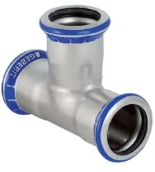 Seizoensaanbieding Geberit Mapress, T-stuk, 90 graden, RVS 316, met CIIR afdichtring, 28mm x 28mm x 28mm (persmof x persmof x persmof)