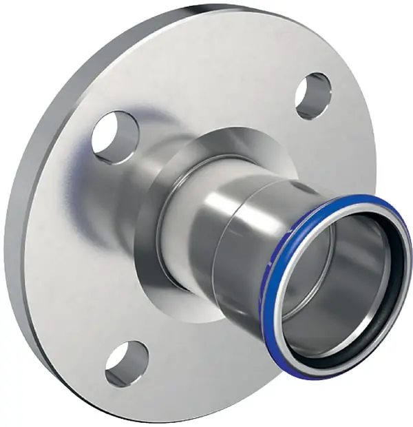 Geberit Mapress, Vaste overgangsflens, recht, 1-delig, PN10/16, RVS 316, met CIIR afdichtring, 28mm (persmof) Laatste Versie