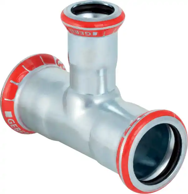 Geberit Mapress, Verloop T-stuk, 90 graden, C-staal, met CIIR afdichtring, 42mm x 22mm x 42mm (persmof x persmof x persmof) Koopje