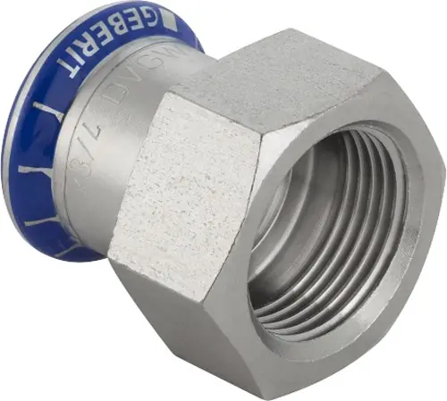 Bestseller Geberit Mapress, Schroefbus, recht, 1-delig, RVS 316, met CIIR afdichtring, 35mm x RP1.1/4" (persmof x binnendraad)