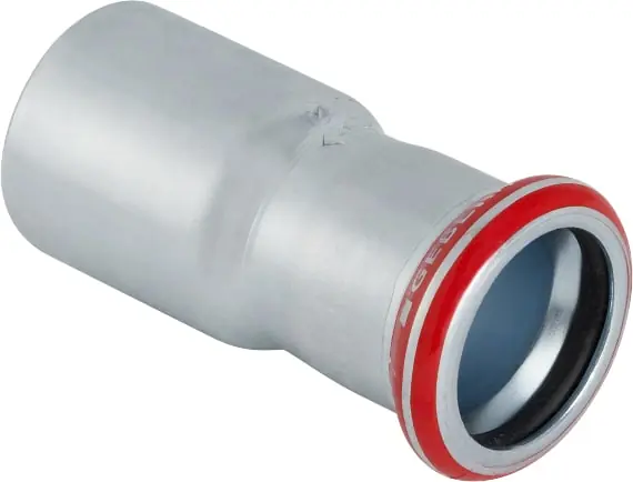 Lage Prijs Geberit Mapress, Verloopsok, recht, 1-delig, C-staal, met CIIR afdichtring, 28mm x 22mm (schuifeind x persmof)