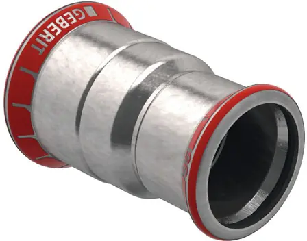 Gecertificeerd Geberit Mapress, Verloopsok, recht, 1-delig, C-staal, met CIIR afdichtring, 54mm x 42mm (persmof x persmof)