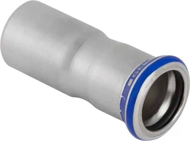 Express Levering Geberit Mapress, Verloopsok, recht, 1-delig, RVS 316, met CIIR afdichtring, 35mm x 22mm (schuifeind x persmof)