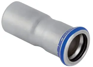 Merkproduct Geberit Mapress, Verloopsok, recht, 1-delig, RVS 316, met CIIR afdichtring, 35mm x 28mm (schuifeind x persmof)