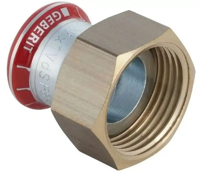 Geberit Mapress, Vlakke koppeling, recht, 2-delig, C-staal, met CIIR afdichtring, 28mm x G1.1/2" (persmof x wartelmoer) Koop Online