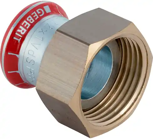 Koopje Geberit Mapress, Vlakke koppeling, recht, 2-delig, C-staal, met CIIR afdichtring, 28mm x G1.1/4" (persmof x wartelmoer)