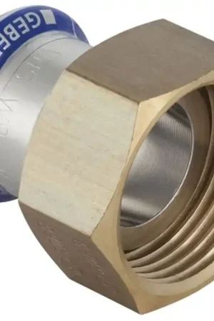 Veilige Betaling Geberit Mapress, Vlakke koppeling, recht, 2-delig, RVS 316, met CIIR afdichtring, 28mm x G1.1/4" (persmof x wartelmoer)