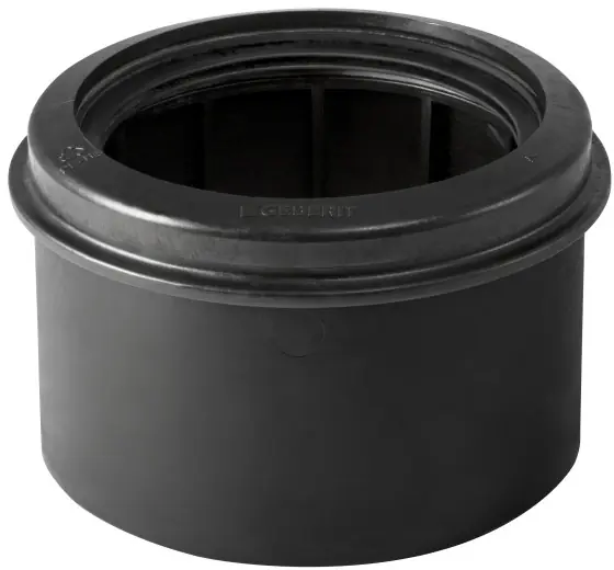 Geberit PE insteekverloop 90/110. Met stootrand en rubber EPDM afdichting. Kleur zwart. Favoriet
