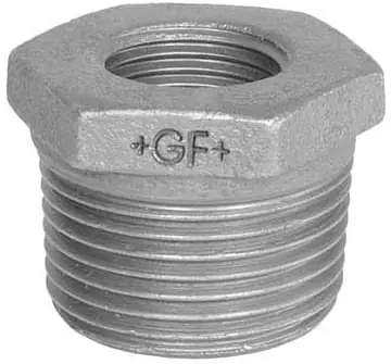 Georg Fisher 241 rechte koppeling, verloopring 1 1/2" x 1 (buitendraad x binnendraad) zwart FM Aanbieding