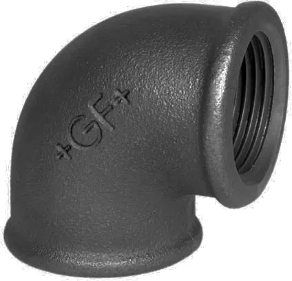 Laatste Kans GF 090 knie 90gr 1 1/4" (binnendraad x binnendraad) zwart FM