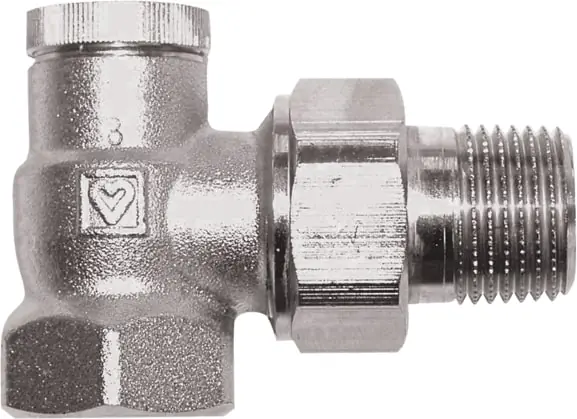 Herz voetventiel, messing, 3/8" (10), haaks, staartstuk/binnendraad, vernikkeld, bediening binnenzeskant Direct Verzonden