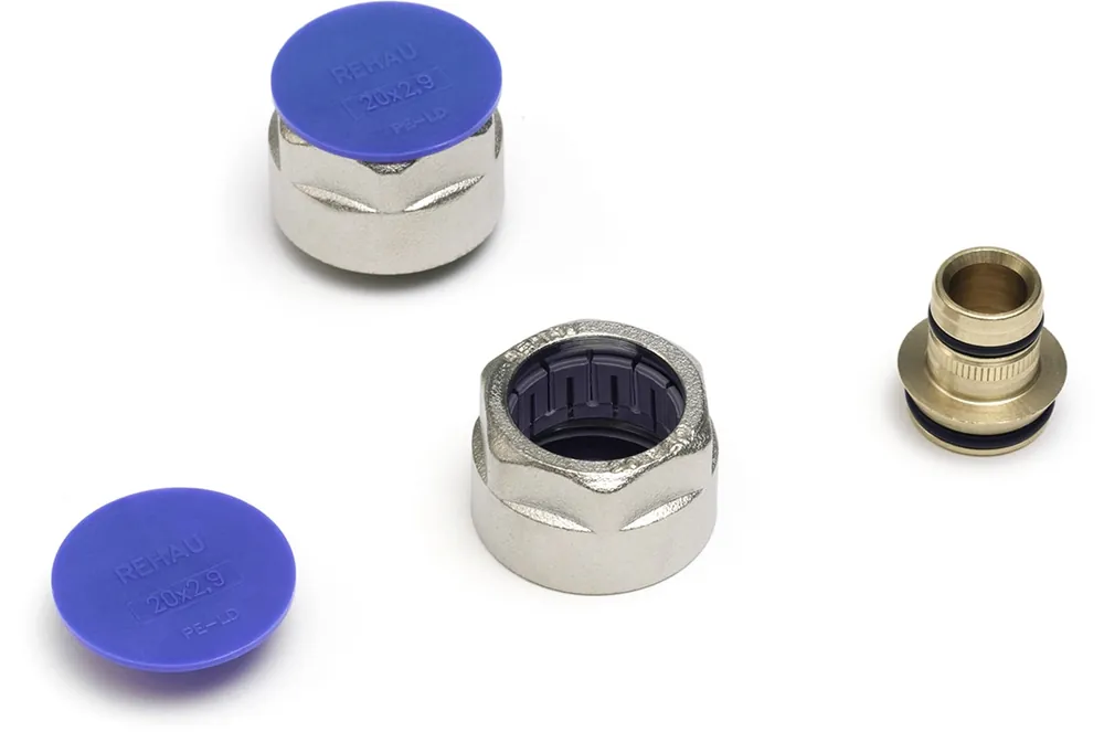 Rehau aansluit koppeling 20 x 2,8mm - 3/4" euroconus. Klem- schroefkoppeling t.b.v. Rautitan Flex buis Alleen Vandaag
