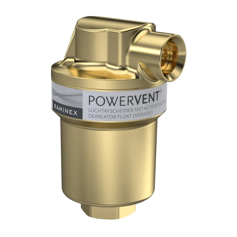 Raminex vlotterontluchter POWERVENT TOP, 1/2" binnendraad, DN15, messing, max. 10 bar, max. 110°C voor verwarmingssystemen 410102 Nu Kopen