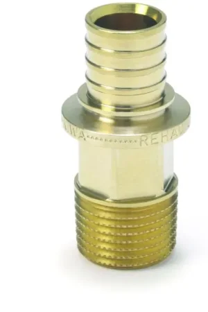 Dagaanbieding Rehau overgang SDR 11 met buitendraad 32 x 2,9 - R 1 messing, 40 steekmaat, blank 11691091001