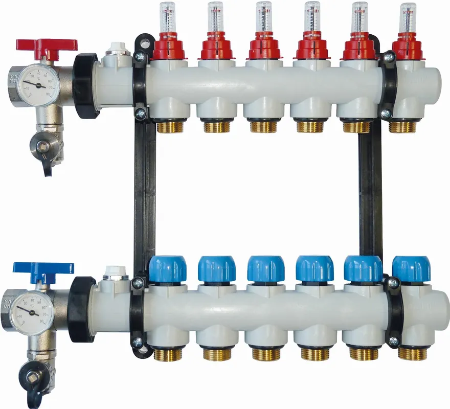 Rehau P-HKVD kunststof vloerverwarming verdeler 11 groeps zonder pomp. LxBxH 625 x 375 x 95 mm. Koop Vandaag
