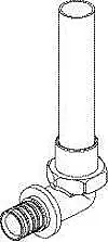 Rehau Rautitan LX fitting koper overgangskoppeling 16mm x 12mm koper buis 150mm haaks (schuif x buis) 11681811001 Beperkt Aanbod