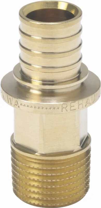 Rehau Rautitan LX fitting messing rechte koppeling puntstuk 12mm x 1/2"" (schuif x buitendraad) 11680821001 Exclusieve Aanbieding