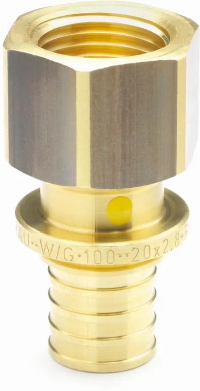 Rehau Rautitan LX+Gfitting messing overgang, 32mm x 1" bi (schuif x binnendraad) Op = Op