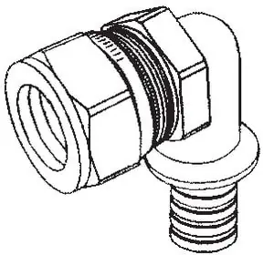Rehau Rautitan LX fitting messing, knel overgang 25 x 22mm Haaks (schuif x knel) Weekendaanbieding