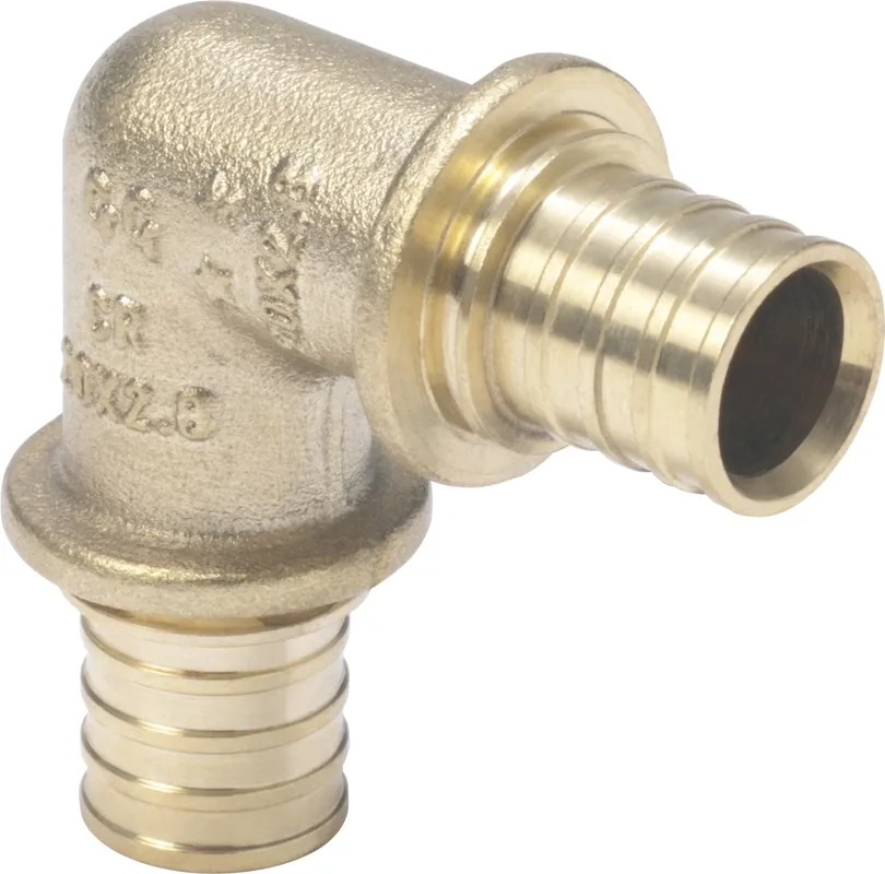 Dagaanbieding Rehau Rautitan LX fitting messing, knie koppeling 90gr, 12 x 12mm (schuif x schuif)
