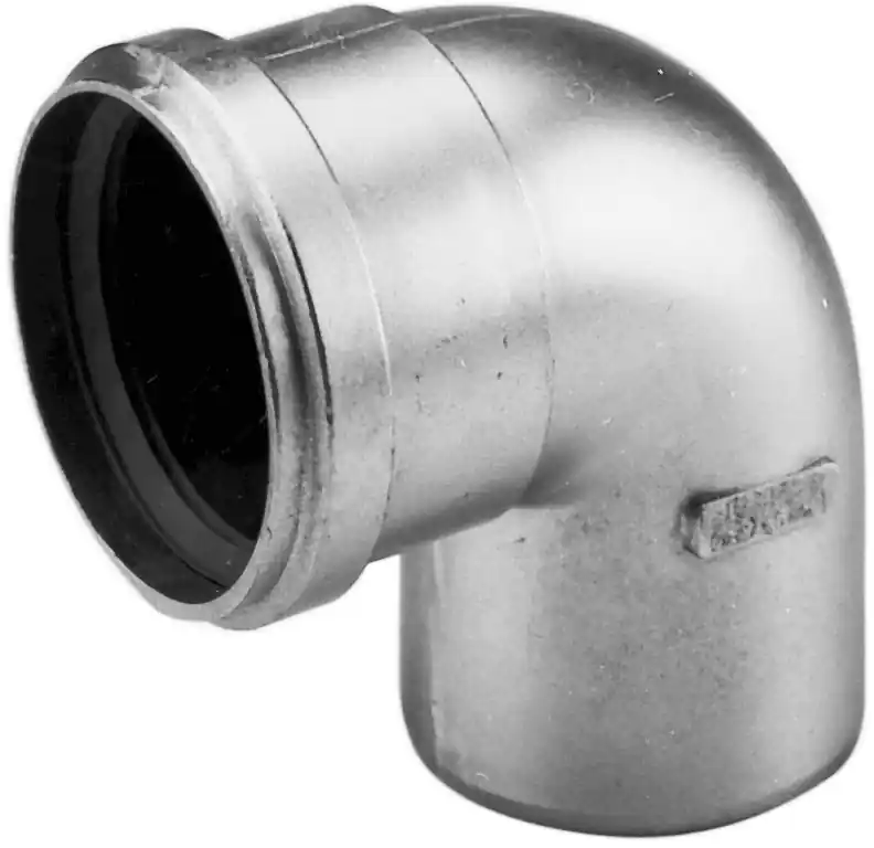 Direct Beschikbaar Solar Plus Alu-fix, enkelwandig rookgas, bocht, aluminium, steekeind 80mm, mof 84.5mm, lengte 95/95mm