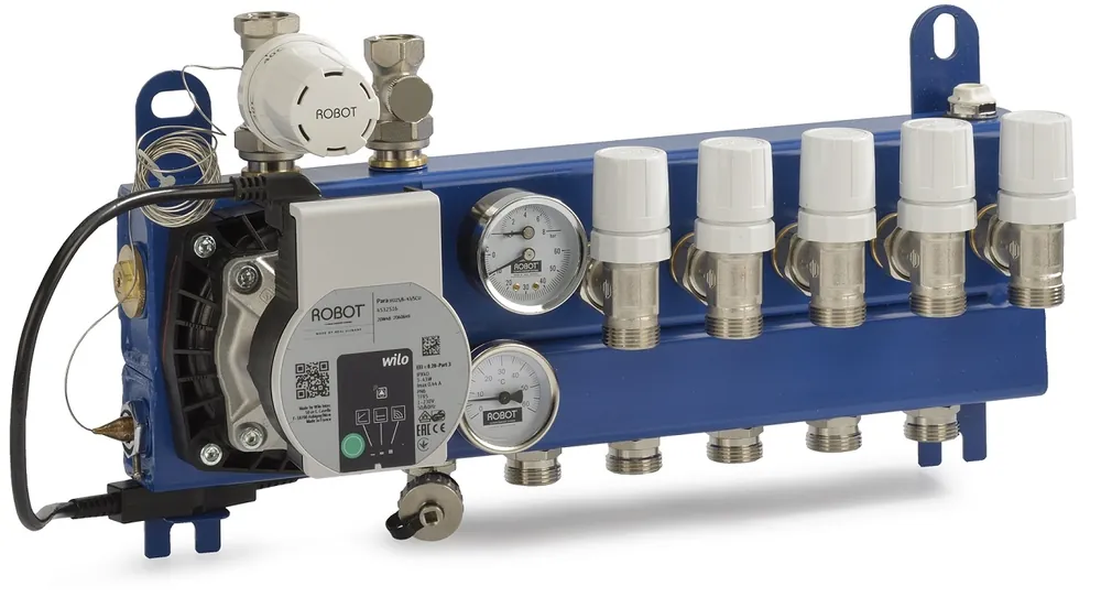 Nu Kopen Solar Plus LTV vloerverwarming verdeler 6 groeps, met Wilo A-label pomp 702806