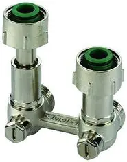 Shop Nu Solar Plus H-onderblok, haaks, messing, vernikkeld, 3/4" Euroconus, 3/4" Euroconus, tweepijp, hartafstand 50mm