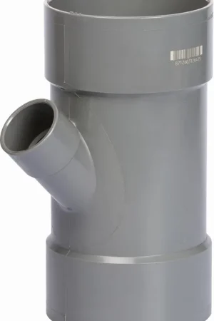Alleen Vandaag Solar pvc lijm t-stuk 45° 75x40mm mof-mof, grijs