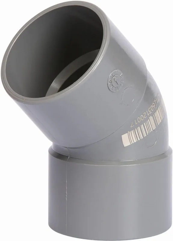 Lage Prijs Solar pvc lijmbocht 45° 40mm mof-mof grijs 1196900550