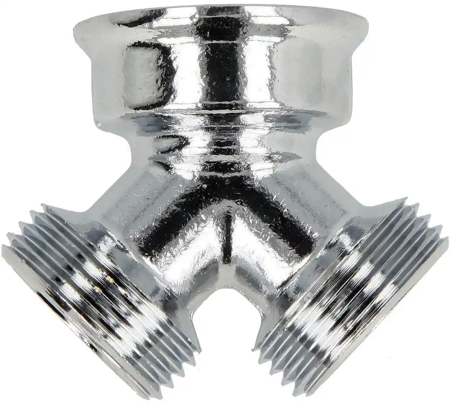 Weekendaanbieding Solar Y-stuk / Broekstuk Chroom. 3/4" buitendraad x 3/4" buitendraad x 3/4" binnendraad