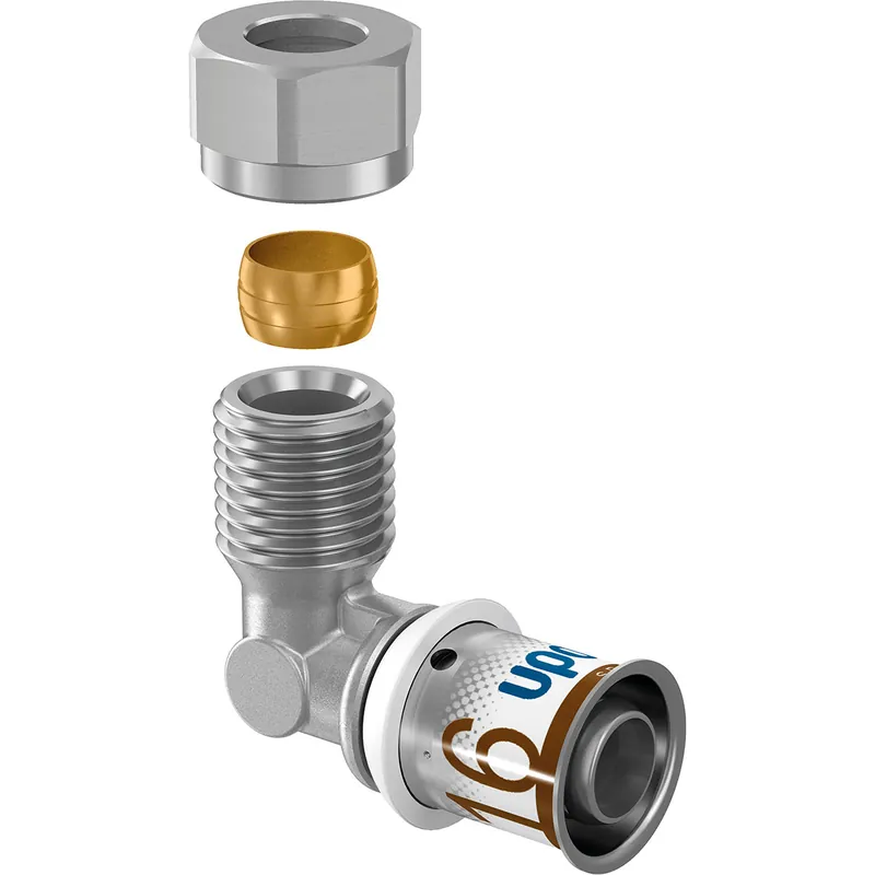Tijdelijk Beschikbaar Uponor S-Press Plus pers overgangsknie bu.dr. koper 16MLCx3/8"x10 CU 1070538